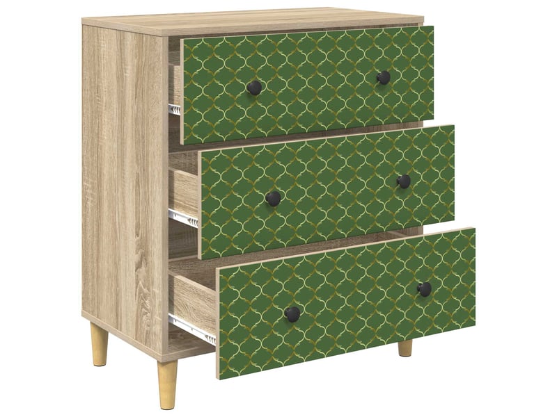  Commode chambre, meuble de rangement geleen impression géométrique émeraude sonoma  - Conforama D