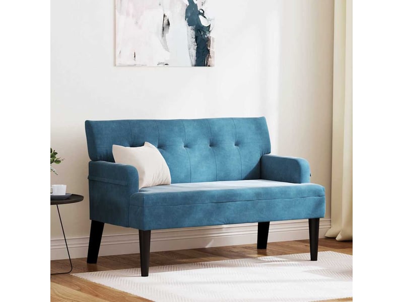  Banc chambre, banc de lit chesterfield bleu 112x65,5x75 cm velours  - Conforama B