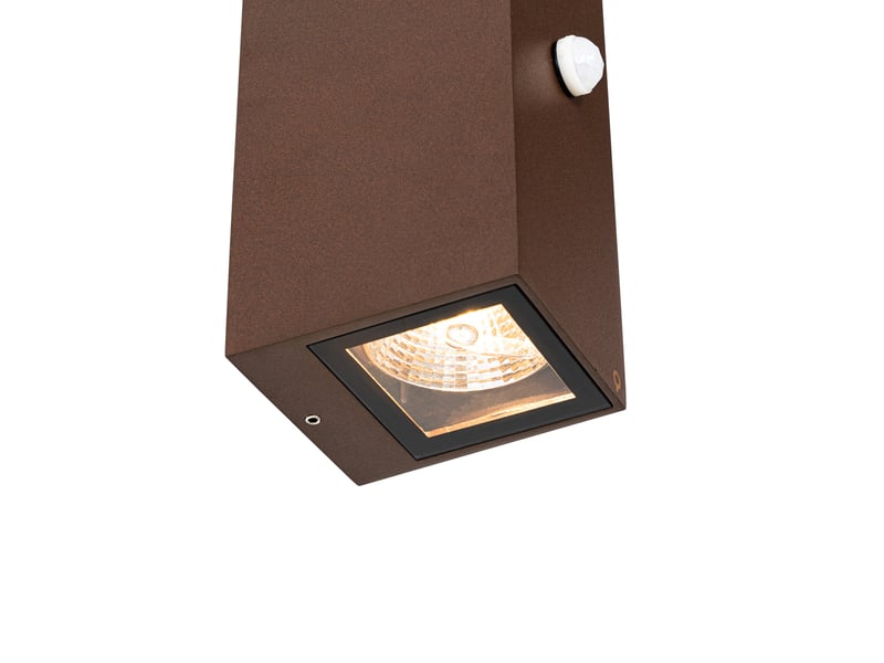 Applique marron rouille 2 lumières gu10 ar70 ip44 avec détecteur de mouvement - baleno  - Conforama B