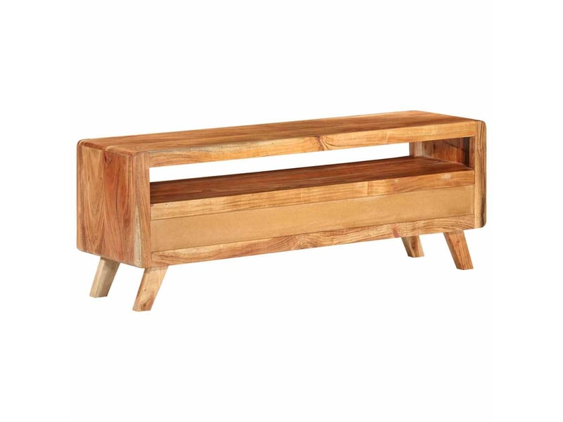  Meuble tv - banc tv - meuble de rangement 110x30x40 cm bois d'acacia massif  - Conforama D