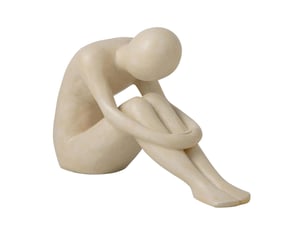 Statuette homme assis emile 60cm blanc cassé