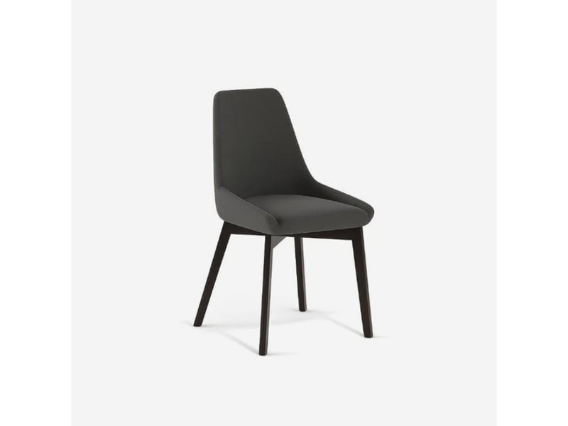  Lot de 4 chaises de salle à manger rembourrées en tissu erythea - gris foncé  - Conforama C