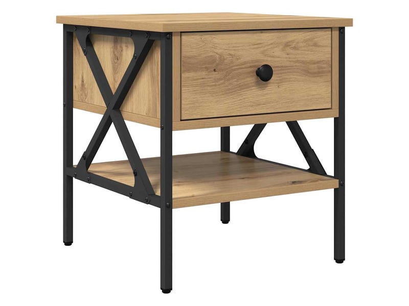 Table de chevet - cabinet de chevet - table de nuit 2 pc chêne artisanal 40 x 42 x 45 cm - Conforama D