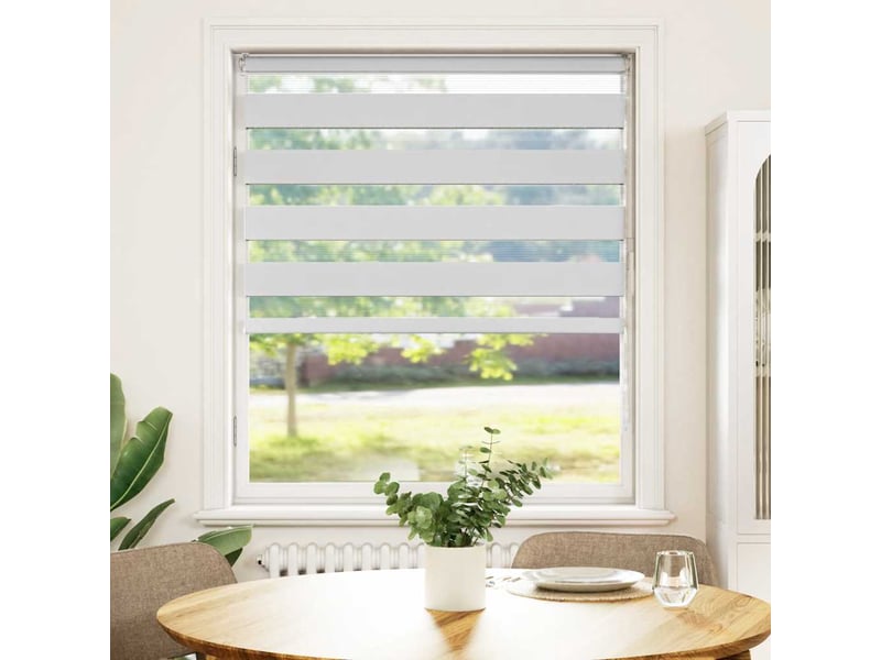  Store zèbre, store de fenêtre blanc 115x100 cm largeur du tissu 110,9cm polyester cf48351  - Conforama A