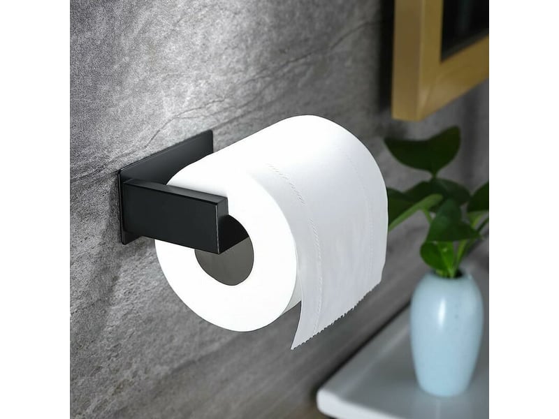  Devidoir papier toilette acier inoxydable derouleur mural original sans percage noir porte adhesif 3m pour decoration salle de bain accessoire cuisine  - Conforama D