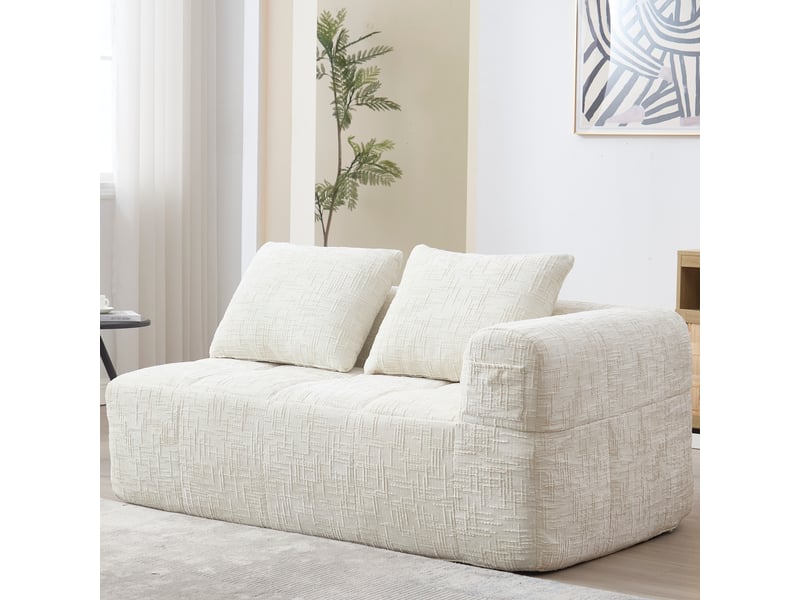  Canapé de salon, canapé moderne; poches latérales, sans montage, beige  - Conforama E