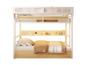 Lit superposé 2x90x200 cm <strong>MODENVIE</strong>  <strong></strong> coloris blanc