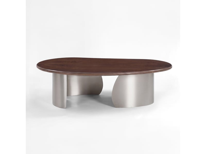  Table basse en bois de manguier marron foncé et métal brossé 120 cm-selma Selma - Conforama A
