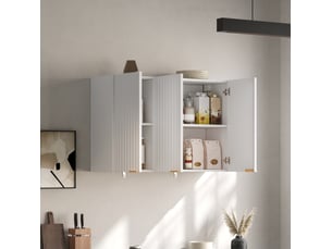 Armoire mural de cuisine 90x29x60 cm en mdf blanc à 3 portes