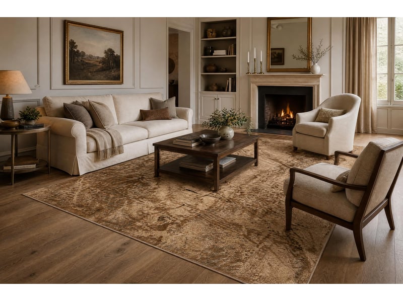  Tapis en laine omega fissura abstraction brunes 200x300 cm  - Conforama E