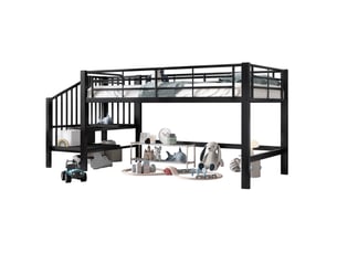 Lit mezzanine 90x200 cm OKWISH coloris noir