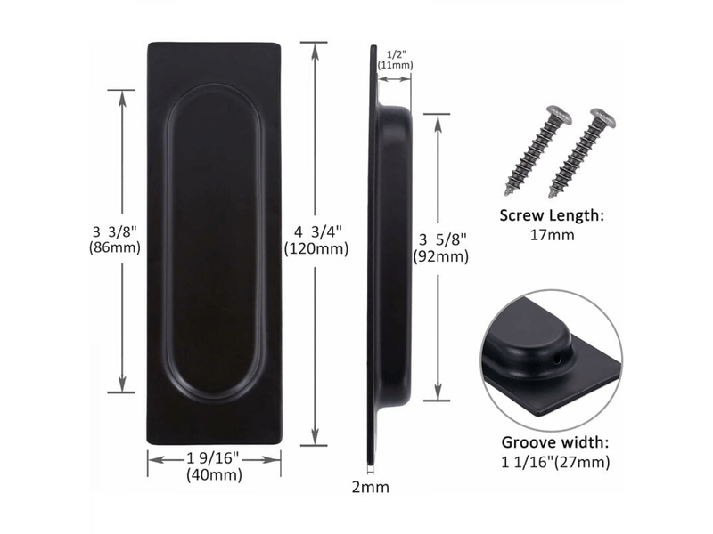  2 poignées de coque en acier inoxydable, poignées de meuble cachées, poignées de tiroir, poignée de porte coulissante vintage, poignée encastrée  - Conforama B
