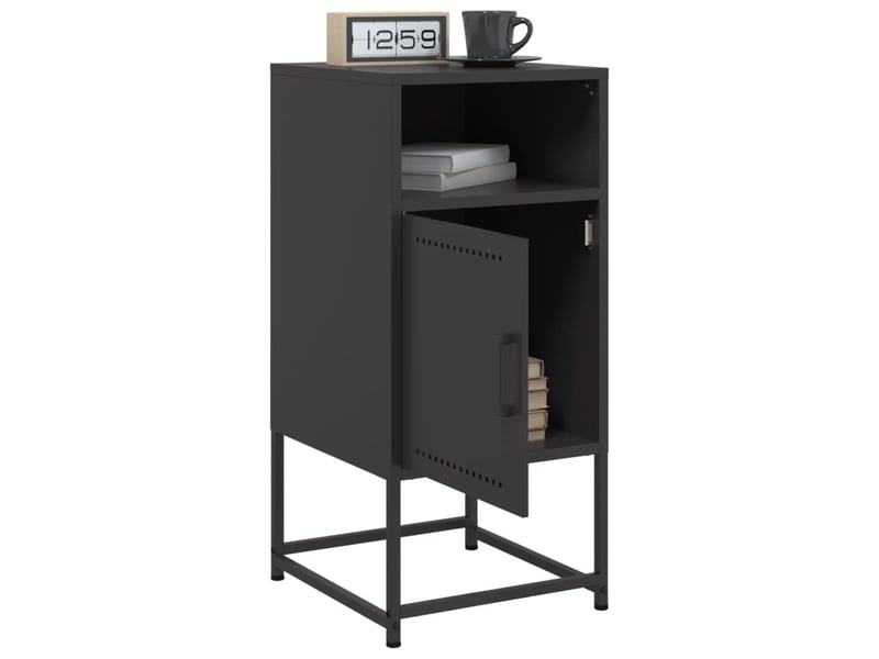  Table de chevet - cabinet de chevet - table de nuit noir 36x39x78 cm acier  - Conforama D