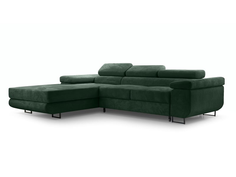  Canapé d’angle en velours côtelé arborio 280 cm vert foncé g Arborio - Conforama A