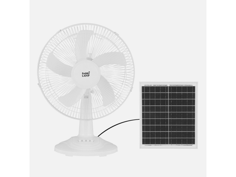 Fabrilamp ventilateur de table abanico blanc 20 w, 3 vitesses, solaire rechargeable 186971001 - Conforama E