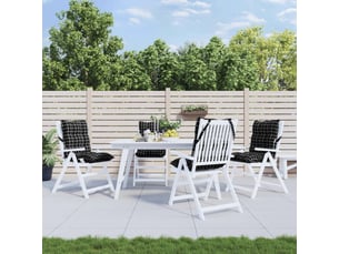Lot de 4 coussins d'extérieur, coussins de chaise motif à carreaux noirs 100 x 50 x 7 cm cf56415