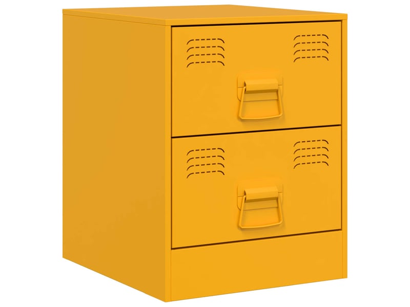  Vidaxl table de chevet 2 pcs jaune acier meuble rangement 34,5x39x44cm chambre salon  - Conforama D