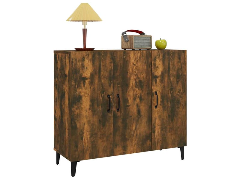  Buffet - bahut - meuble de rangement chêne fumé 90x34x80 cm bois d'ingénierie  - Conforama D