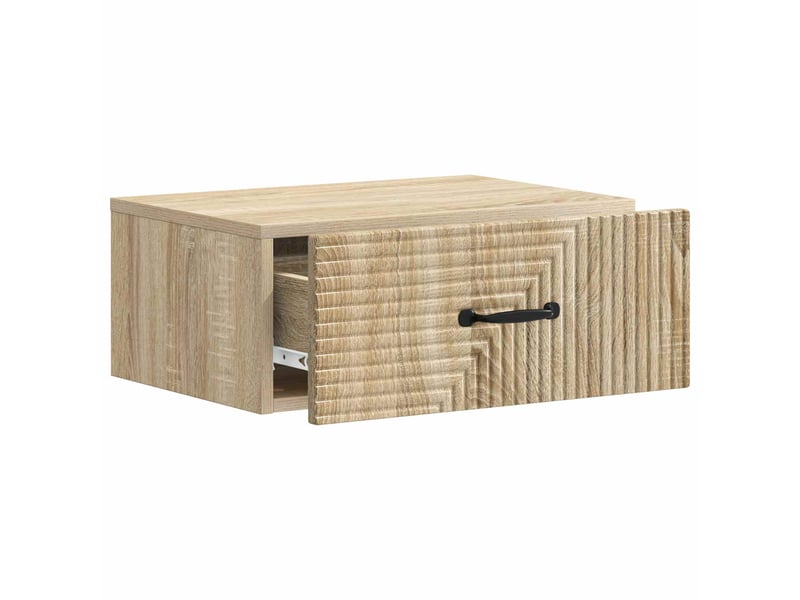 Table de chevet - cabinet de chevet - table de nuit mural chêne sonoma 49 x 34,5 x 20 cm - Conforama C