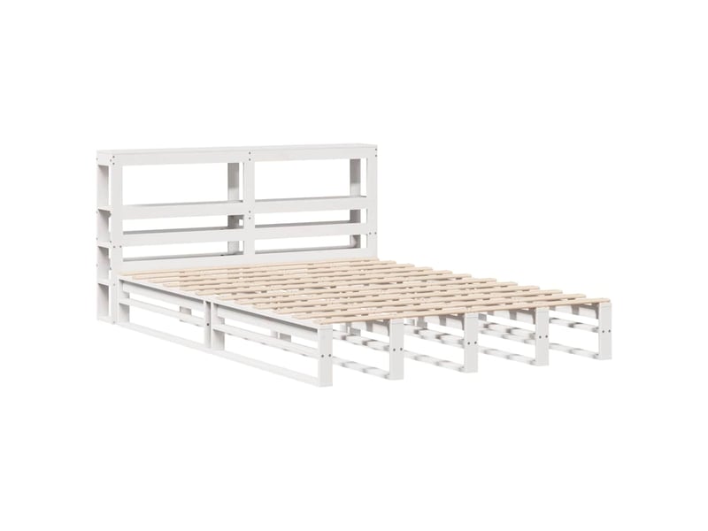  Lit double- lit adulte -  cadre de lit sans matelas blanc 120x200 cm bois de pin massif  - Conforama B
