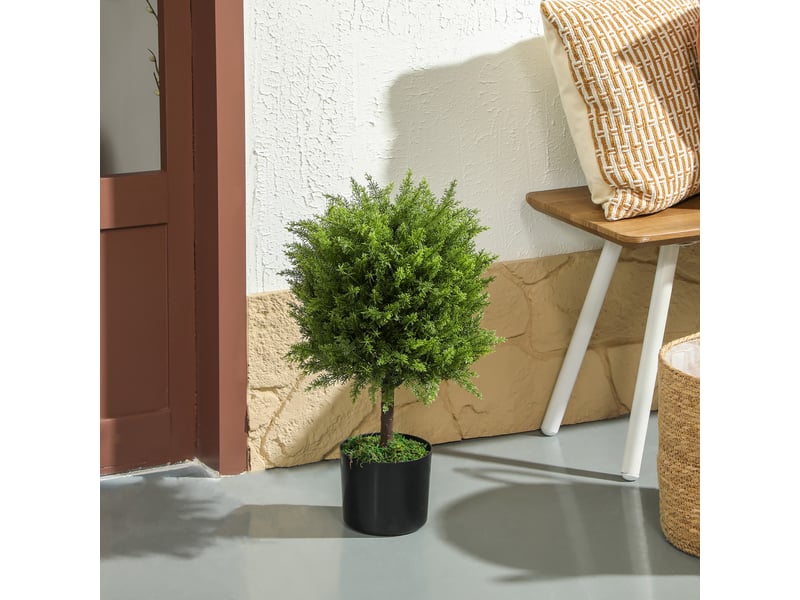  Faux cèdre avec pot inclus, pour une utilisation intérieure et extérieure, hauteur 55 cm, vert  - Conforama C