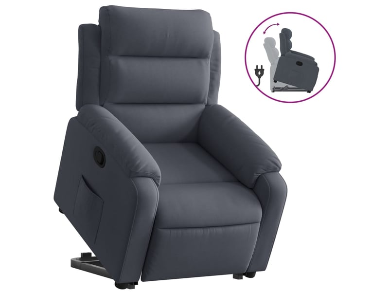  Fauteuil inclinable, fauteuil relax gris foncé velours shl25039  - Conforama A
