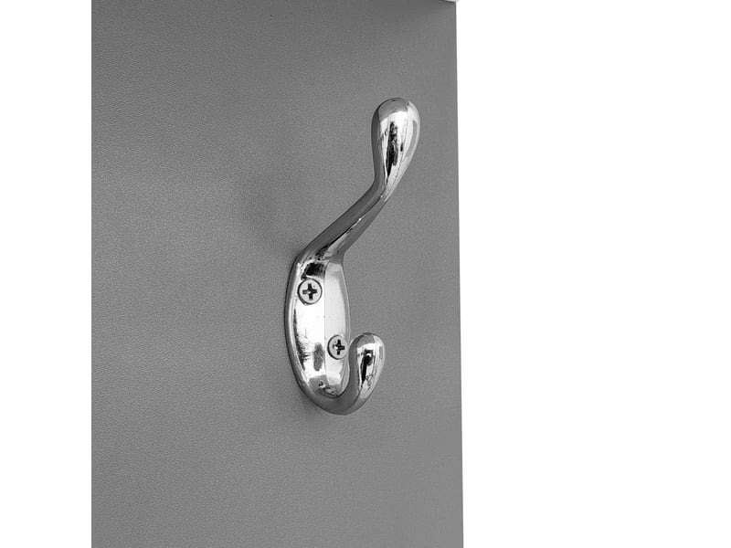  Meuble à chaussures 80x25x96,5 cm avec miroir, ensemble vestiaire entrée moderne gris mat, panneau mural et porte-manteaux  - Conforama W