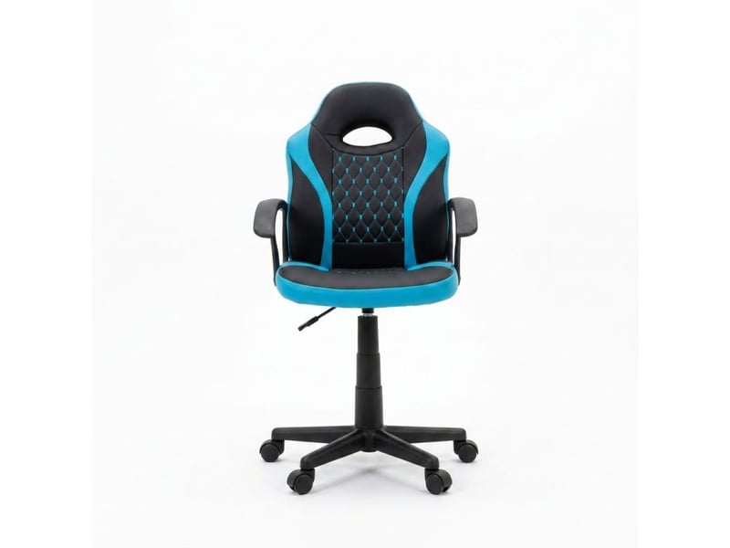 Chaise gaming pivotante noir et bleu en simili – nellie - Conforama C