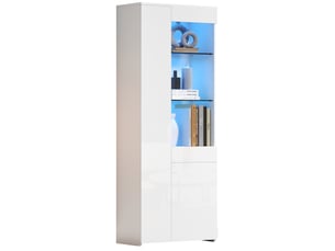 Vitrine coloris blanc 2 étagère(s) <strong>MAISENTIEL</strong> <strong></strong> - 70 cmx180 cm