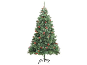 Sapin de noël, arbre de noël artificiel avec pommes de pin et baies 240 cm cf61266