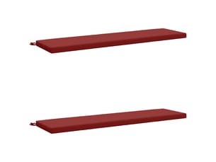 Lot de 2 coussins de banc, coussins d'assise soest 100 % polyester bordeaux cf57152
