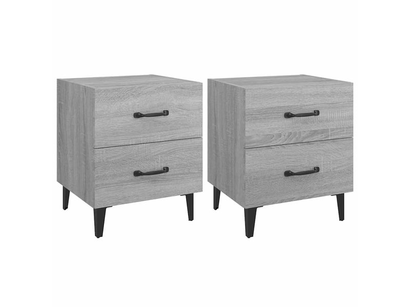  Lot de 2 tables de chevet - cabinet de chevet - table de nuit sonoma gris 40x35x47,5 cm  - Conforama A