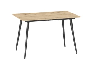 Table extensible pour 6 à 8 personnes avec rallonge dissimulée, pieds en acier, salle à manger, mdf, bois naturel