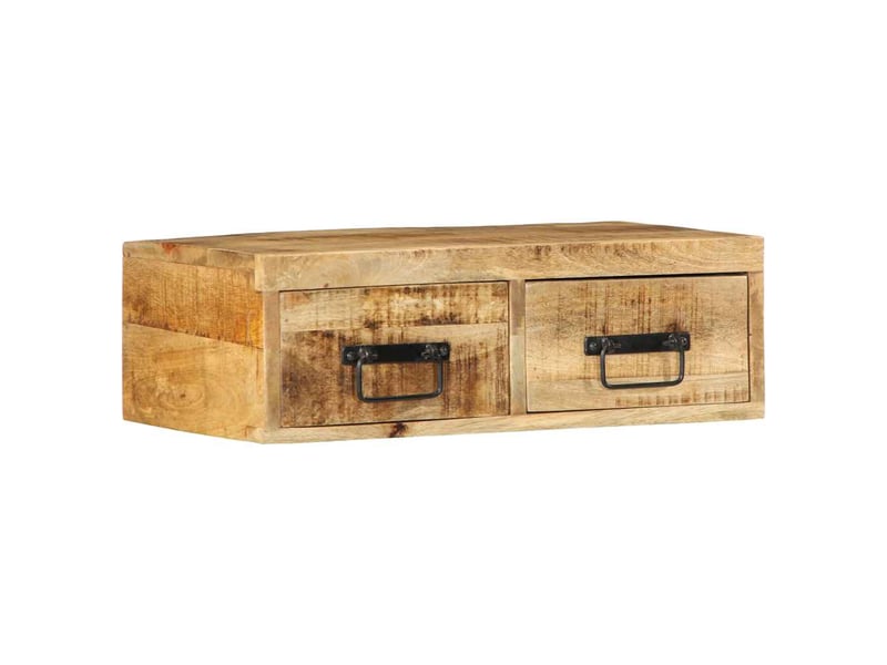 Meuble tv - banc tv - meuble de rangement mural 60x30x19 cm bois massif de manguier brut  - Conforama C