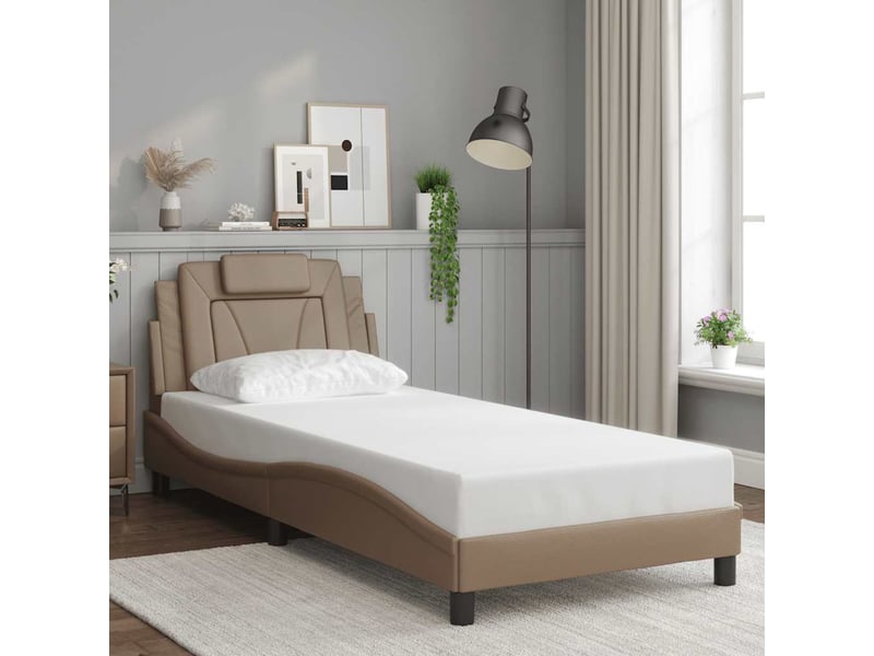 Lit adulte, lit simple, cadre de lit viana sans matelas cappuccino 80x200cm similicuir cf16674 - Conforama B