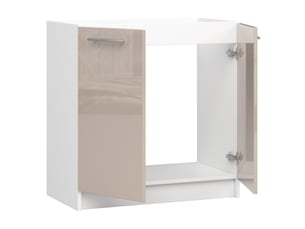 Armoire oliwia blanc et cappuccino brillant 80x46x82