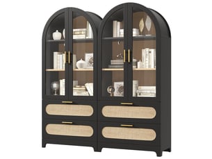Vitrine coloris noir 3 étagère(s)  FC - 80 cmx175 cm