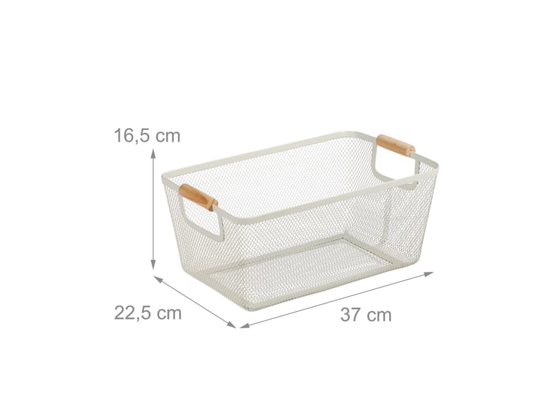  Panier de rangement rectangulaire design moderne 16,5 x 37 x 22,5 cm pratique et décoratif en métal noir 13_0013441  - Conforama A