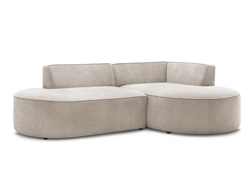  Bobochic canapé d'angle fixe rousseau tissu texturé beige  angle droit ROUSSEAU - Conforama A