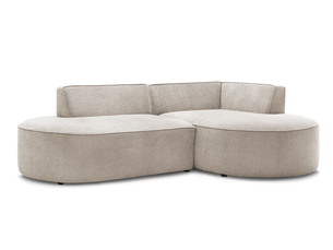 Canapé d'angle droit fixe BOBOCHIC ROUSSEAU 4 places Tissu Beige