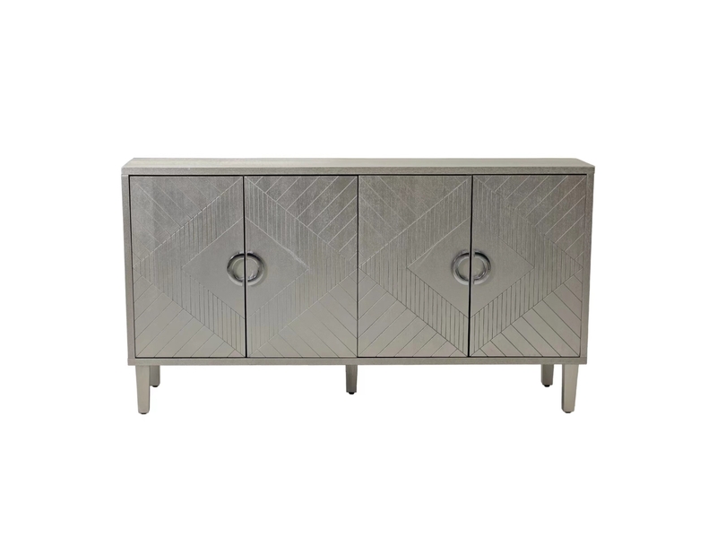  Buffet bas 4 portes en mdf – champagne – 152 x 40 x 82,5 cm  - Conforama A