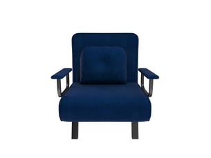 Fauteuil de relaxation convertible 60 x 60 x 80 cm – dossier réglable 5 positions lit 180° – chenille – bleu