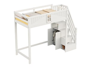 Lit mezzanine 90x200 cm STILVORA   coloris blanc