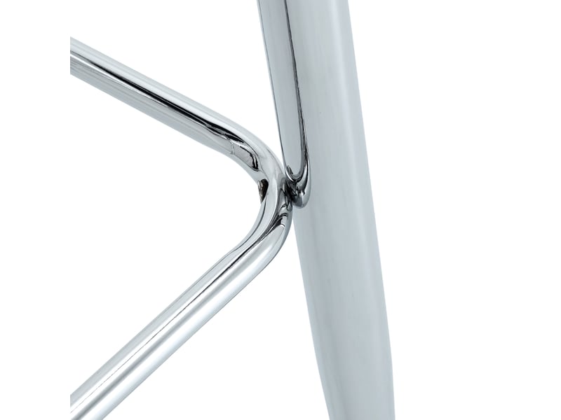  Lot de 2 tabourets de bar 100 cm, chaise de bar, tabouret haut, chaise haute de cuisine, pu, en métal argenté, blanc  - Conforama E
