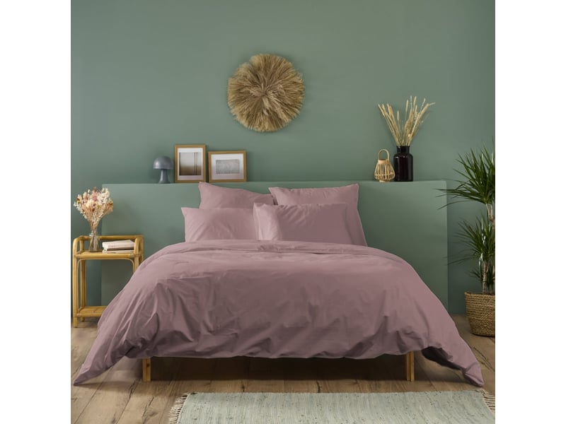  Housse de couette unie 220x240cm percale lilas Fabriqué en France - Conforama B