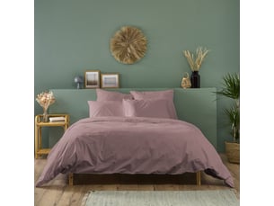 Housse de couette unie 220x240cm percale lilas