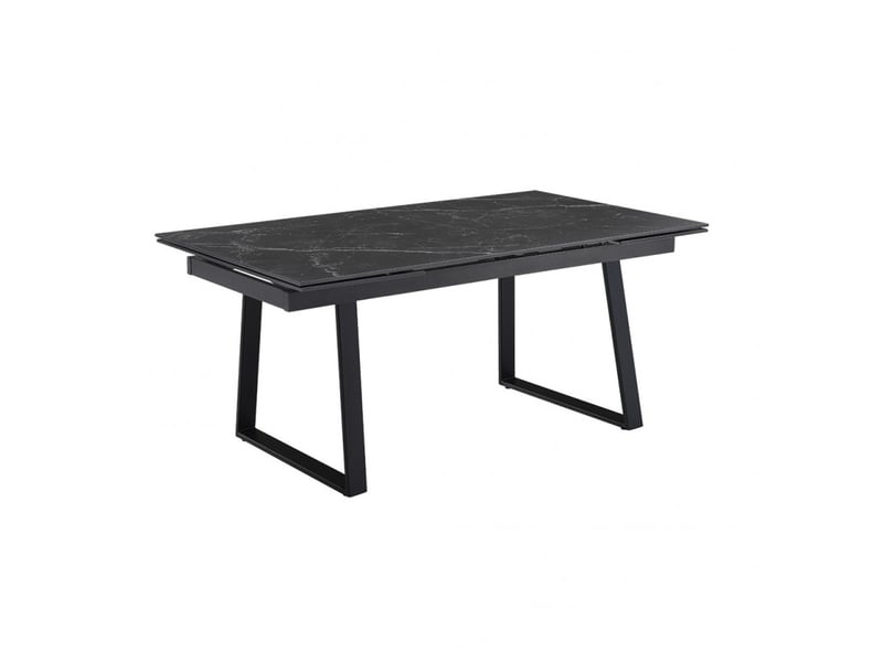  Table extensible 160-240 cm céramique noir marbré pied luge - indiana 02  - Conforama A