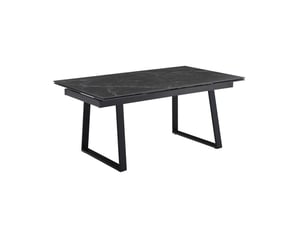 Table extensible 160-240 cm céramique noir marbré pied luge - indiana 02