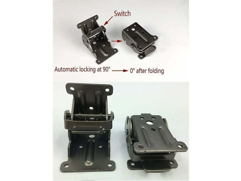  Lot de 2 supports pliants avec charnières autobloquantes pour meubles pliants, idéal pour tables, lits et meubles avec mécanismes pliants  - Conforama D