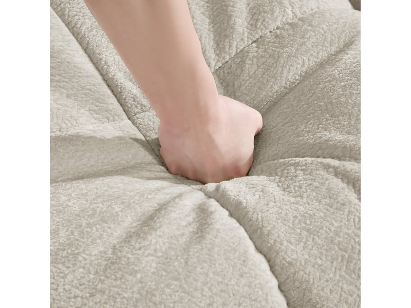  Canapé 2 places modular l-forme chenille, ottomane mobile, confort premium  - Conforama D